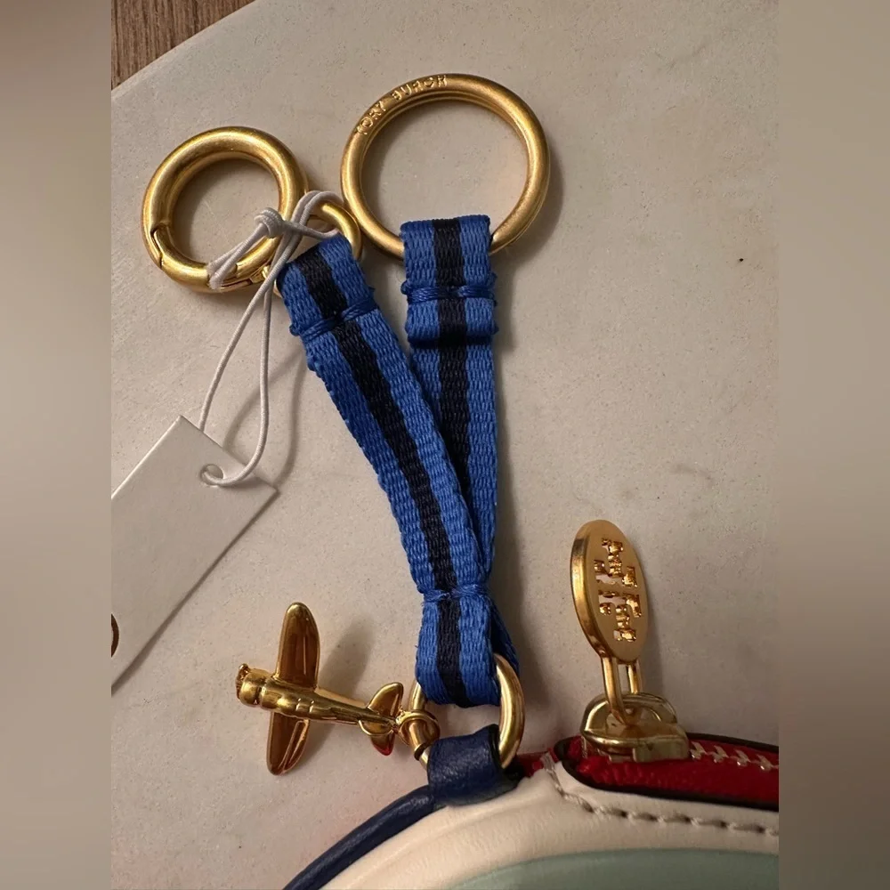 NWT! NEW! Tory Burch Limited Edition Havana OR Hotel Keychains Bag Charm leather